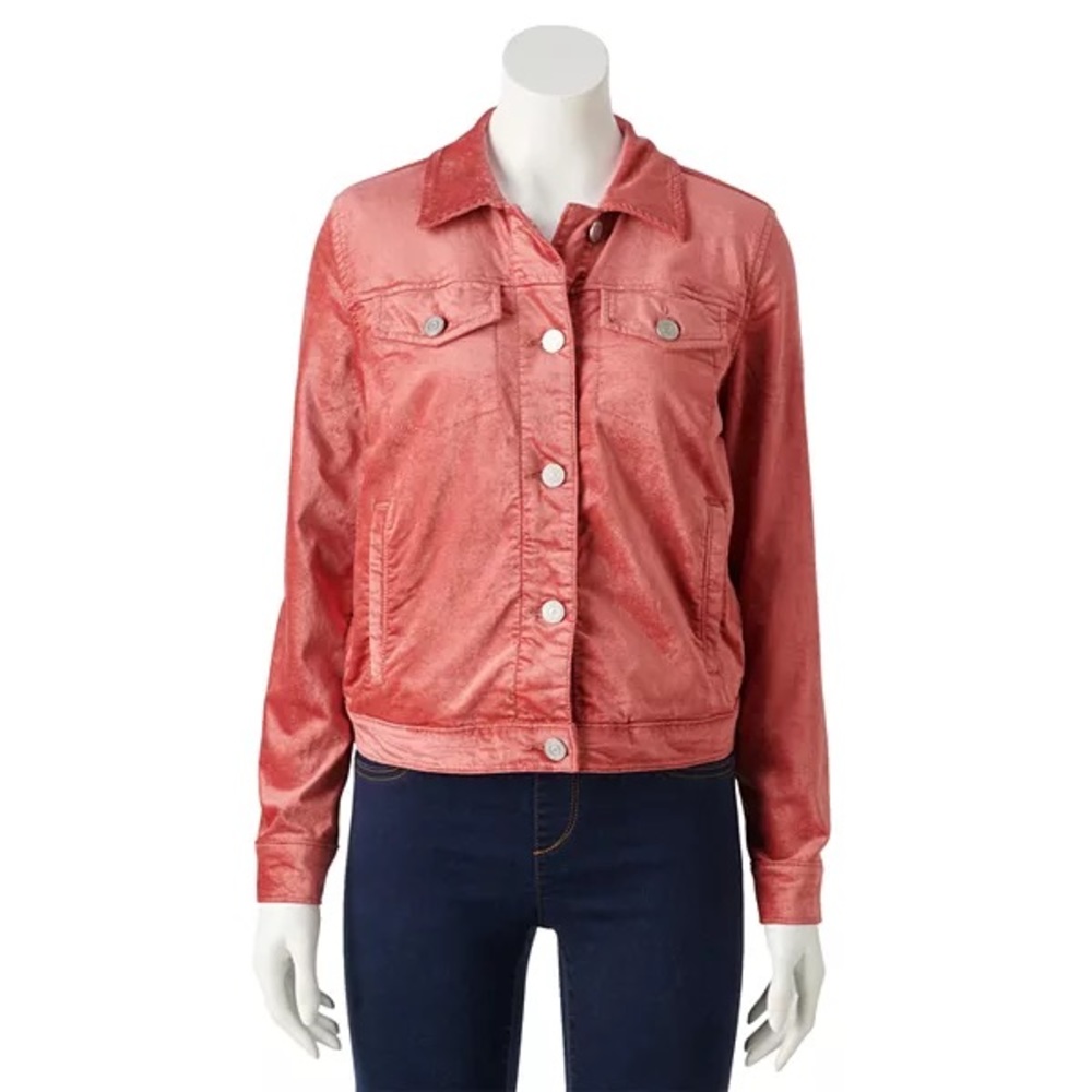 NWT - Lauren Conrad Velvet Denim Jacket